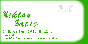 miklos batiz business card